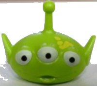 LEGO onderdeel Minifigure, Head, Modified Alien with Antenna with Three White Eyes and Yellow Splotches Pattern 87769pb03