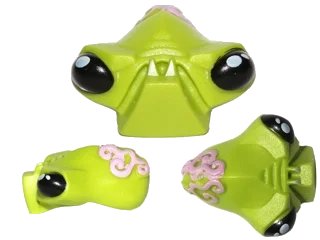 LEGO onderdeel Minifigure, Head, Modified Alien with 2 Fangs, Black Eyes, and Bright Pink Brain Tissue Pattern (95202pb01)