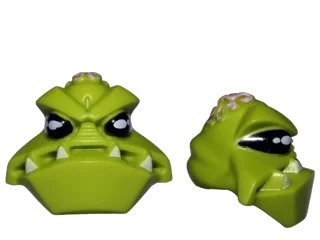 LEGO onderdeel Minifigure, Head, Modified Alien with 4 Fangs and Brain Tissue Pattern (95203pb01)