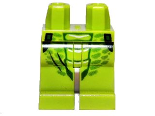 LEGO onderdeel Hips and Legs with Green Scales Pattern (Spitta) (970c00pb0179)