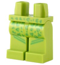 LEGO part Hips and Legs with Bright Green Spots and Stripes Pattern 970c00pb1273
