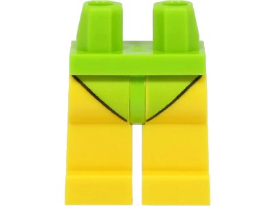 LEGO onderdeel Hips and Yellow Legs with Lime Leotard / Swimsuit Bottom Pattern (970c03pb42)