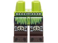 LEGO part Hips and Dark Brown Legs with Lime Loincloth, Spider Knee Pads and Black Claws Pattern 970c120pb07