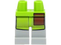 LEGO onderdeel Hips and Light Bluish Gray Legs with Lime Apron with Reddish Brown Pocket Pattern 970c86pb40