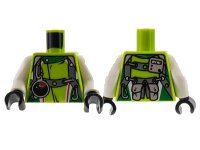 LEGO part Torso World Racers - Team Extreme with Vest with Belts and Radar Pattern / White Arms / Black Hands 973pb0686c01