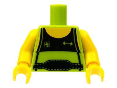 LEGO onderdeel Torso Tank Top with Black Front and Weight Lifter's Belt Pattern / Yellow Arms / Yellow Hands (973pb0711c01)