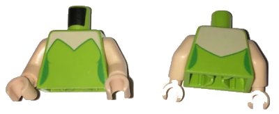 LEGO onderdeel Torso Female Strapless Top with Light Nougat Neck, Curved Cut Across Back Pattern / Light Nougat Arms / Light Nougat Hands (973pb2430c01)