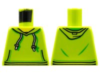 LEGO part Torso Hoodie with White Drawstrings, Silver Adjusters and Kangaroo Pockets Pattern 973pb2735
