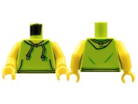 LEGO onderdeel Torso Hoodie with White Drawstrings, Silver Adjusters and Kangaroo Pockets Pattern / Yellow Arms / Yellow Hands 973pb2735c01
