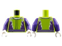 LEGO onderdeel Torso Jacket with Dark Purple Flames and Belt Pattern / Dark Purple Arms / White Hands 973pb3756c01