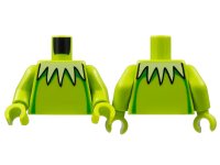 LEGO part Torso Yellowish Green Collar with 5 Sharp Scallops, Green Stripes Down Sides Pattern / Lime Arms / Lime Hands 973pb4699c01