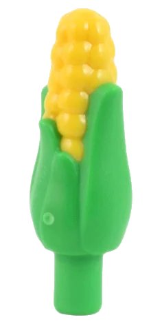LEGO onderdeel Corn Cob with Husk and Molded Yellow Kernels Pattern (Maize) (1411pb01)
