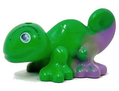 LEGO onderdeel Chameleon, Friends / Elves with Black, Medium Azure and White Eyes and Marbled Medium Lavender Pattern (15678pb02)