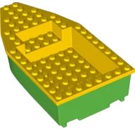 LEGO onderdeel Boot, Romp Unitair 16 x 8 met Gele Top (28533 / 28535) 28533c02