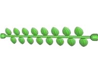 LEGO onderdeel Duplo, Plant Vine 14L with Leaves and Stud Receptacles on Ends (31064)