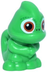 LEGO part Chameleon, Upright with Hole on Top and Hole on Tail with Dark Orange Eyes Pattern (Pascal) 36106pb02