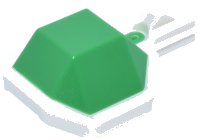 LEGO part Projectile Shell 2 x 2 with Molded White Bottom and Launch Attachment Pattern 5446pb01