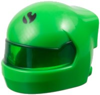 LEGO onderdeel Minifigure, Headgear Helmet Formula One with Molded Trans-Green Visor and Printed Sauber 'S' Logo in Black Circle Pattern 7071pb07
