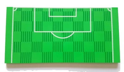 LEGO onderdeel Tile 8 x 16 with Bottom Tubes, Textured Surface with Soccer (Football) Pitch Goal Box and Penalty Area Pattern (90498pb16)