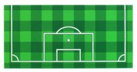 LEGO part Tile 8 x 16 with Bottom Tubes, Textured Surface with Green and Checkerboard Soccer (Football) Pitch, and White Goal Box and Penalty Area Lines Pattern 90498pb31