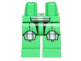 LEGO onderdeel Hips and Legs with Galaxy Squad Armor with Large Light Bluish Gray and White Hexagonal Knee Pads and Short Belt Pattern (970c00pb0231)