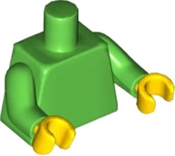 LEGO onderdeel Torso Plain / Bright Green Arms / Yellow Hands (973c090)