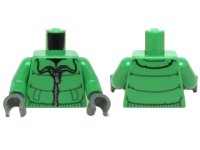 LEGO onderdeel Torso Winter Jacket with Silver Zipper Pattern / Bright Green Arms / Dark Bluish Gray Hands 973pb0946c01