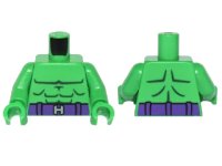 LEGO onderdeel Torso Muscles Outline, Dark Purple Belt and Silver 'H' Buckle Pattern / Bright Green Arms / Bright Green Hands 973pb2291c01