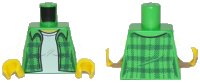 LEGO onderdeel Torso Plaid Flannel Shirt Female over White T-Shirt Pattern / White Arms / Yellow Hands 973pb2914c01