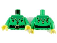 LEGO part Torso Green Scalloped Collar with Gold Trim and Bells, Black Belt with Gold Buckle Pattern / Bright Green Arms / Yellow Hands 973pb4061c01