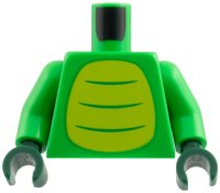 LEGO onderdeel Torso Lime Belly with 3 Bright Green Stripes Pattern / Bright Green Arms / Dark Green Hands 973pb6446c01