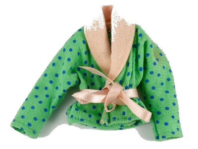 LEGO onderdeel Scala, Clothes Female Jacket with Light Salmon Collar and Belt with Blue Dots Pattern (71414)