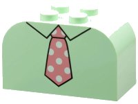 LEGO part Slope, Curved 4 x 2 x 2 Double with 4 Studs with Tie Pink Pattern 4744px19