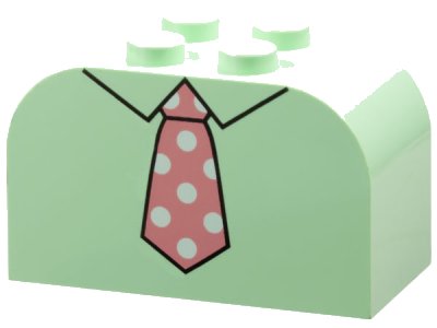 LEGO onderdeel Slope, Curved 4 x 2 x 2 Double with 4 Studs with Tie Pink Pattern (4744px19)