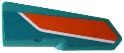 LEGO part Technic, Panel Fairing #22 Very Small Smooth, Side A with Orange and White Stripes Pattern (Sticker) - Set 42117 (11947pb049)