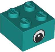 LEGO part Brick 2 x 2 with Black and White Eye Centered Pattern on Opposite Sides (Education Science Sets) 3003pb158