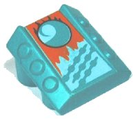 LEGO part Stein, Modifiziert 2 x 2 Ohne Noppen, Schräg mit 6 Seitliche Kolben Erhöht und Loopin Muster 30603pb15