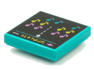 LEGO onderdeel Tegel 2 x 2 with BeatBit Album Cover - Music Notes in Space Invaders-Style Pattern (3068pb1535)