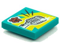 LEGO onderdeel Tegel 2 x 2 with BeatBit Album Cover - Vintage Microphone Pattern 3068pb1562