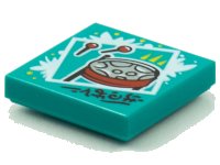LEGO part Tile 2 x 2 with BeatBit Album Cover - Red Steel Drum Pattern 3068pb1569