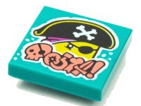LEGO part Tile 2 x 2 with BeatBit Album Cover - Pirate Head Pattern 3068pb1639