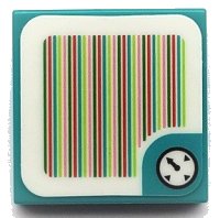 LEGO onderdeel Tegel 2 x 2 with Super Mario Scanner Code Time Block / Timer / Clock Pattern (Sticker) - Sets 71389 / 71408 3068pb1855