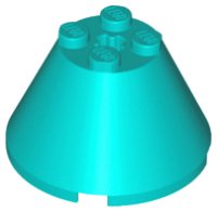 LEGO part Cone 4 x 4 x 2 with Axle Hole 3943b