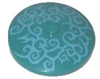 LEGO part Dish 4 x 4 Inverted (Radar) with Solid Stud with Sand Blue Swirls Pattern 3960pb041