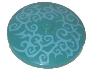 LEGO onderdeel Dish 4 x 4 Inverted (Radar) with Solid Stud with Sand Blue Swirls Pattern (3960pb041)