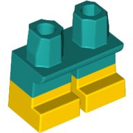 LEGO part Legs Short with Molded Yellow Lower Legs / Boots  Pattern (41879pb024)