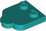 LEGO part Tile, Modified 2 x 2 with Studs on Edge, Rounded Corners and 1 x 1 Half Circle Extension 5518