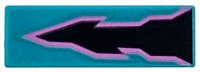 LEGO part Tile 1 x 3 with Black and Lavender Arrow Energy Pattern 63864pb248