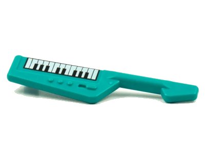LEGO onderdeel Minifigure, Utensil Musical Instrument, Keytar with Black and White Keyboard Pattern (Keys Facing Toward Player) (66944pb02)