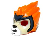 LEGO part Minifigure, Headgear Mask Lion with Tan Face, Crooked Smile and Dark Blue Headpiece Pattern 11129pb02